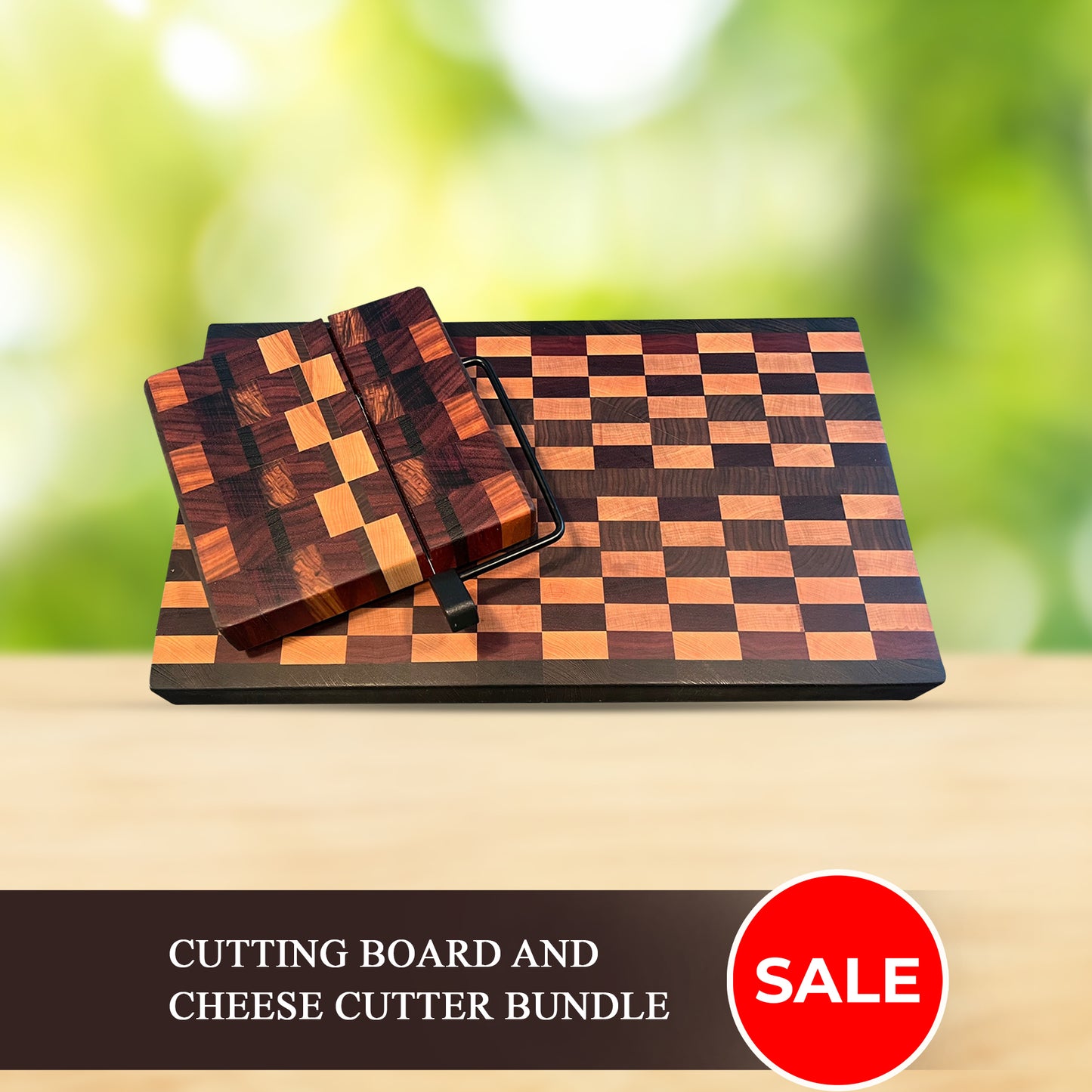 Cutting board and cheese cutter bundle