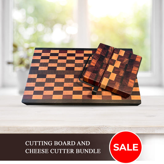 Cutting board and cheese cutter bundle