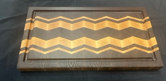 End grain cutting board chevron pattern